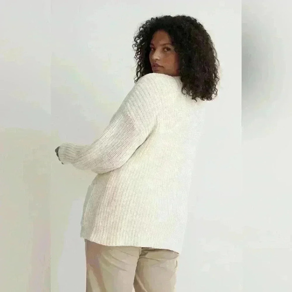 Madewell textured stitch, chunky knit button front cardigan sz MED. fall classic - Picture 3 of 12